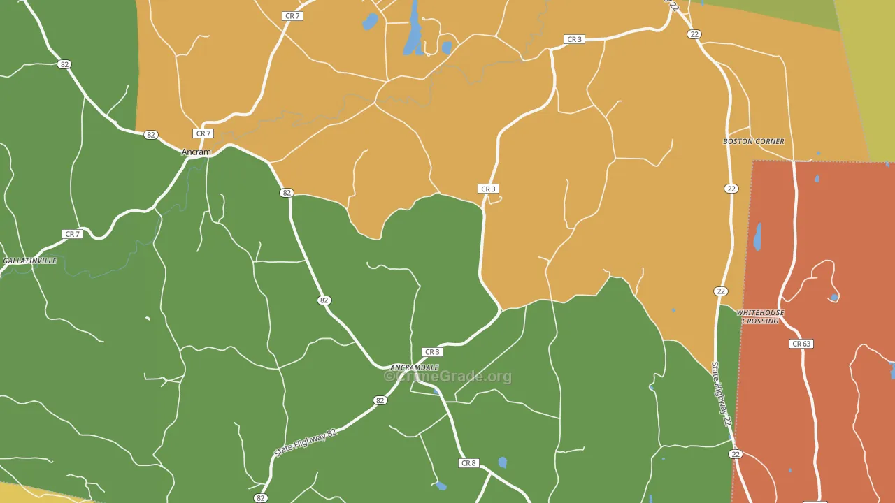 Ancramdale, NY Map of Assault Rates