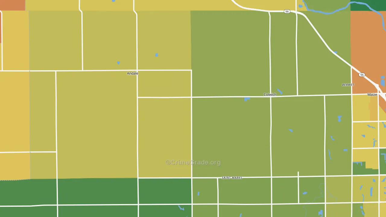 Andale, KS Map of Assault Rates