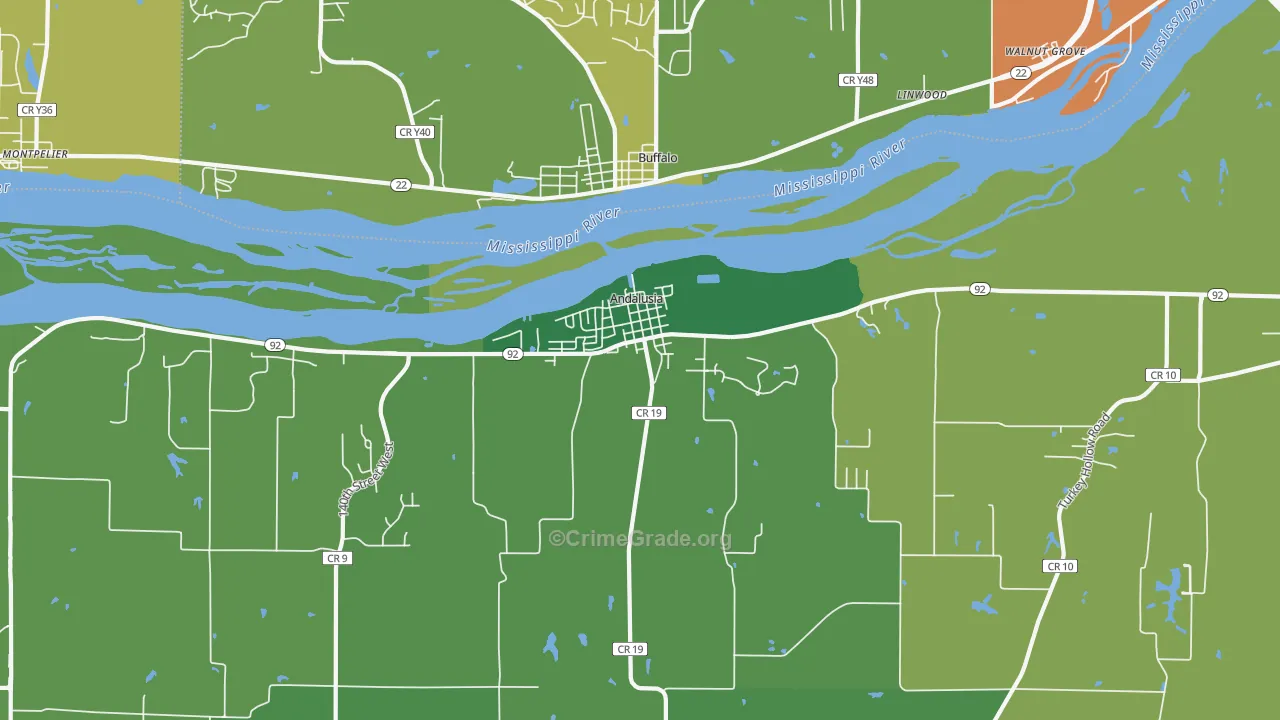 Andalusia, IL Map of Assault Rates