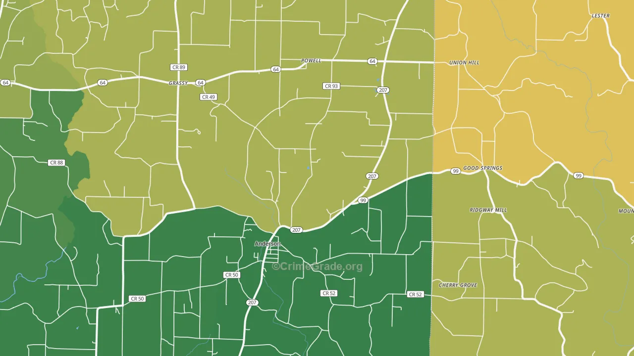 Anderson, AL Map of Assault Rates