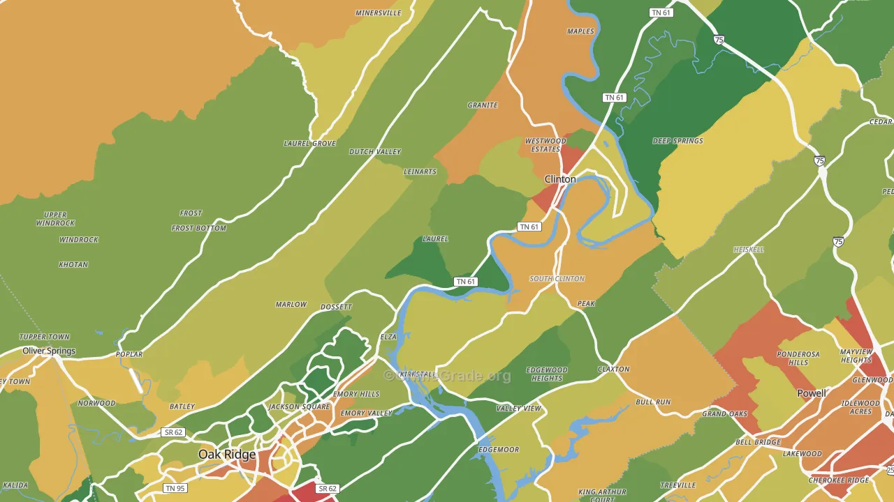 Anderson County, TN Map of Assault Rates