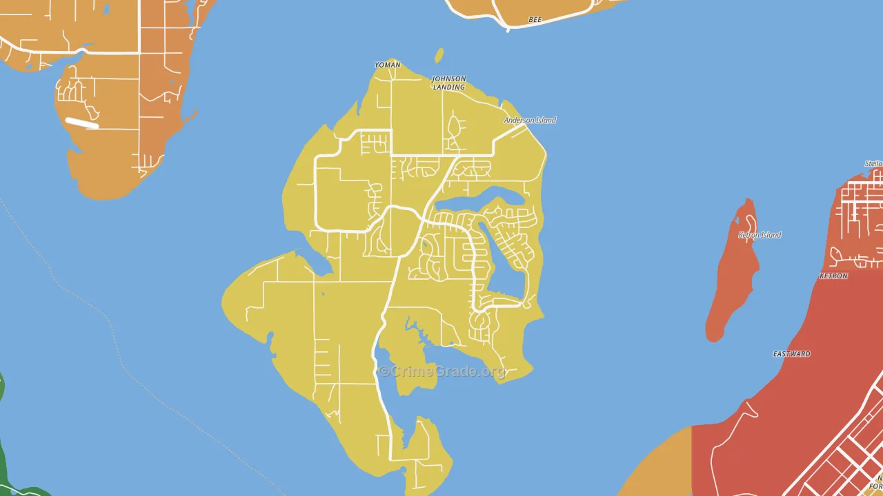 Anderson Island, WA Map of Assault Rates