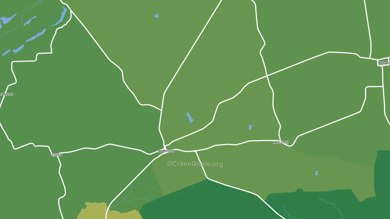 Anderson, TX Map of Assault Rates