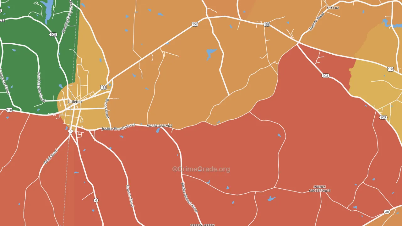 Andersons Crossroads, NC Map of Assault Rates