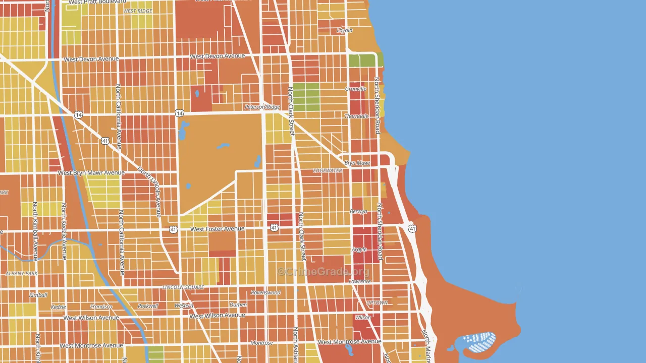 Andersonville, Chicago, IL Map of Assault Rates