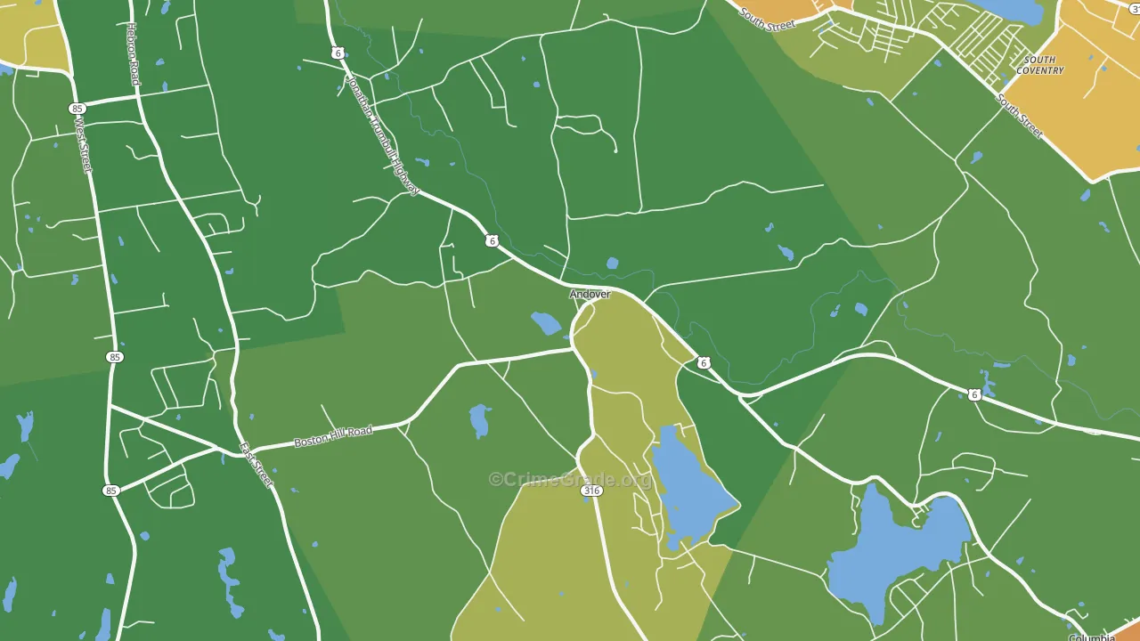 Andover, CT Map of Assault Rates