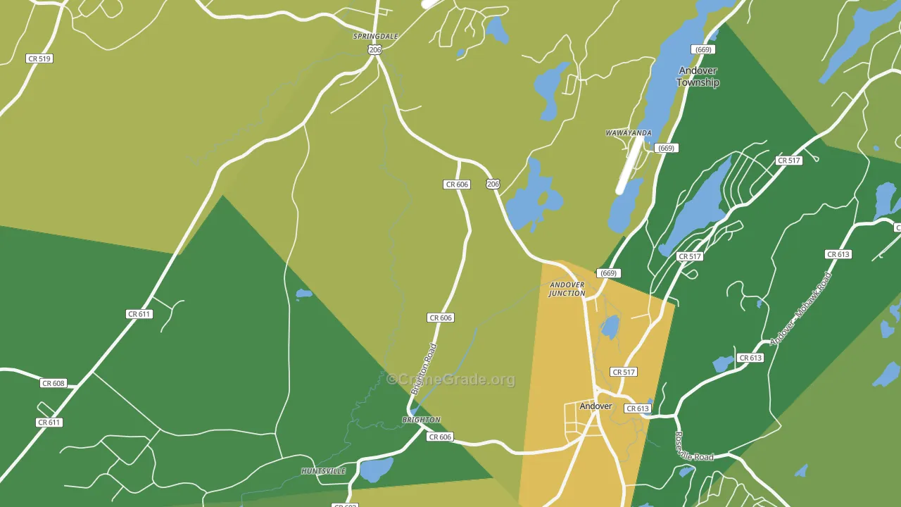 Andover Junction, NJ Map of Assault Rates