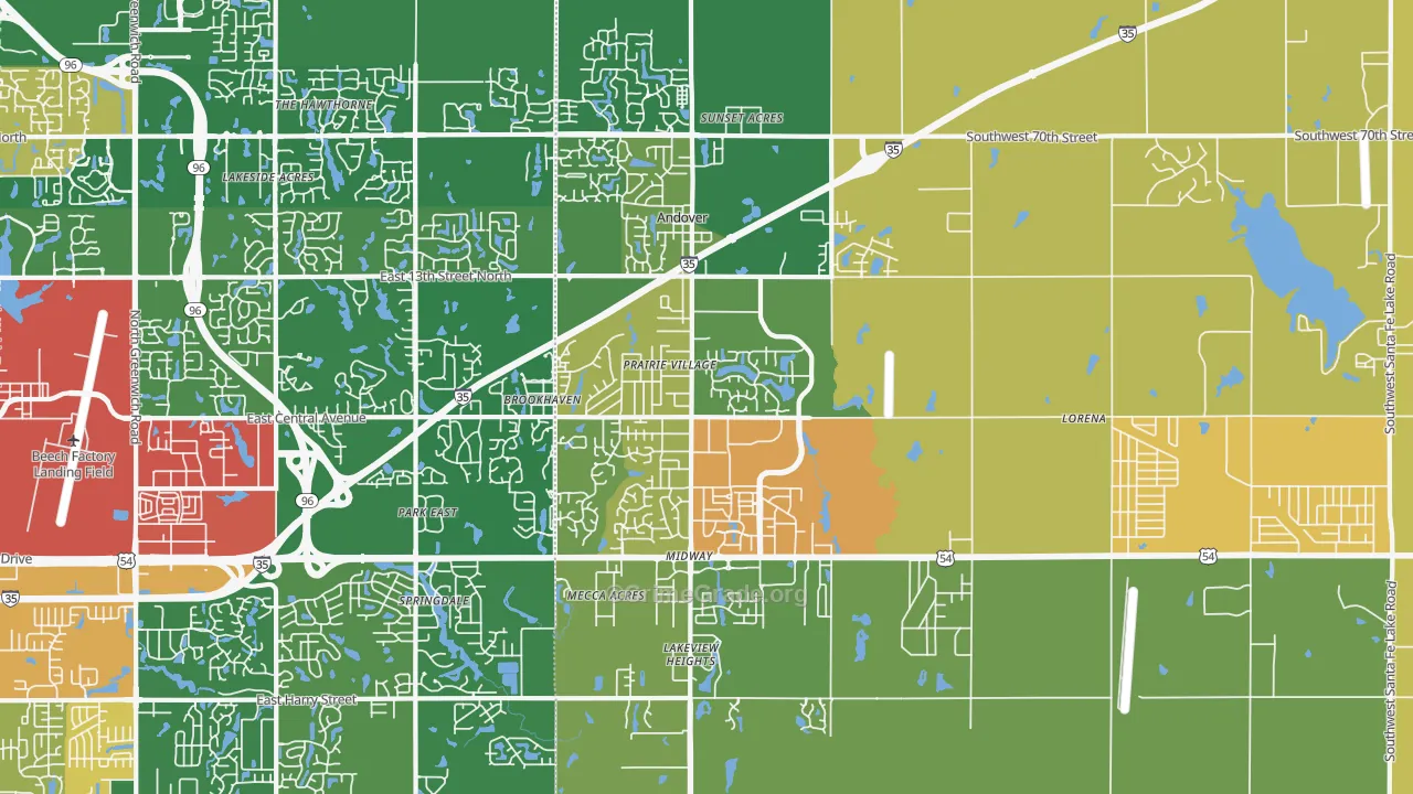 Andover, KS Map of Assault Rates