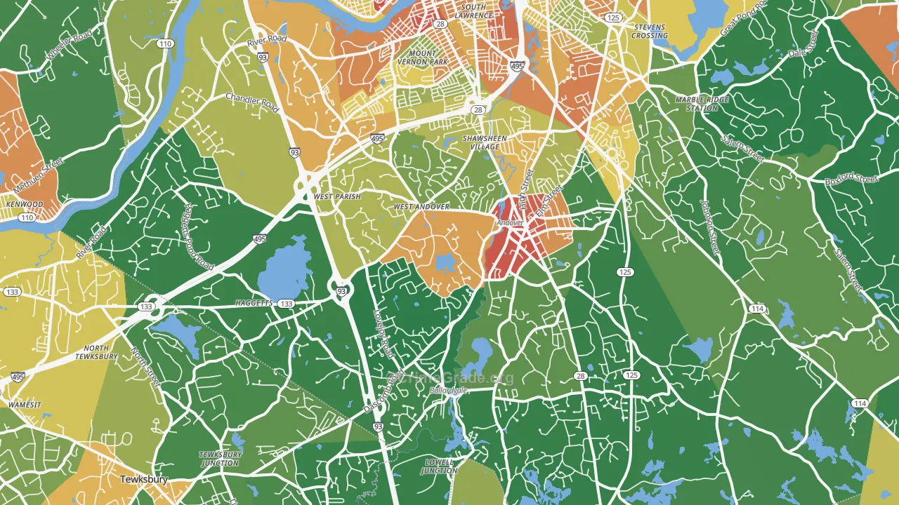Andover, MA Map of Assault Rates