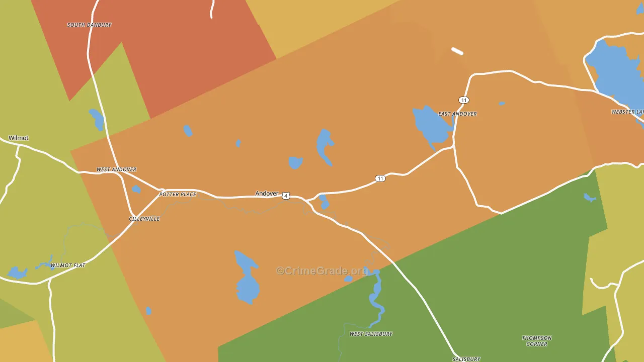 Andover, NH Map of Assault Rates