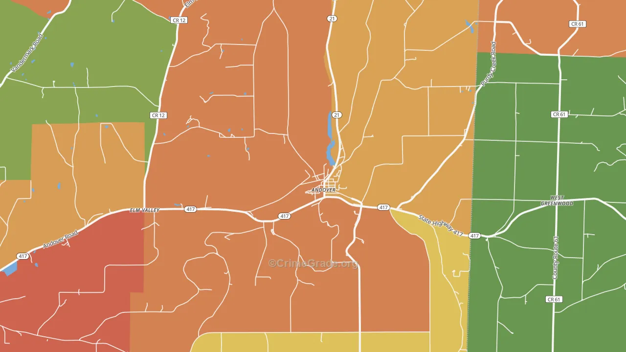 Andover, NY Map of Assault Rates