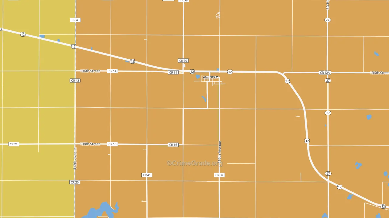 Andover, SD Map of Assault Rates