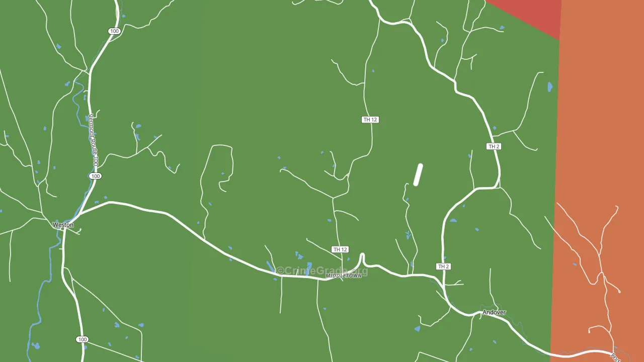 Andover, VT Map of Assault Rates