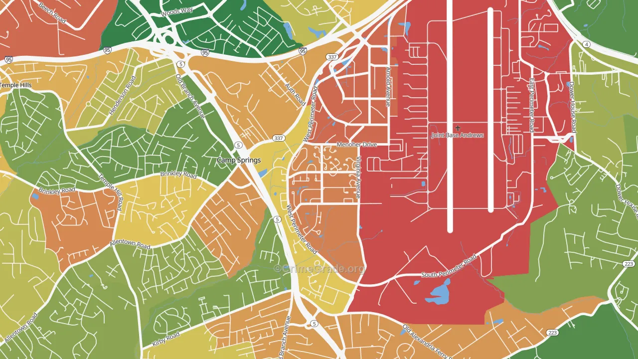 Andrews AFB, MD Map of Assault Rates