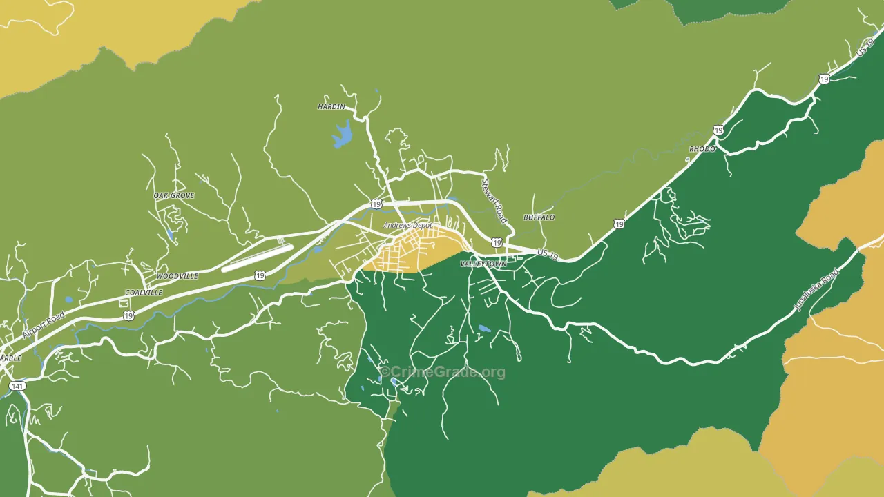 Andrews, NC Map of Assault Rates