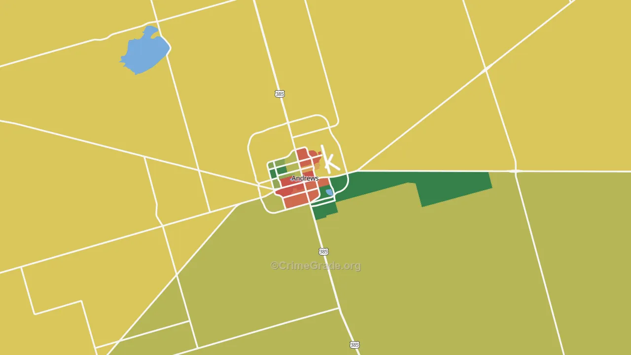Andrews, TX Map of Assault Rates