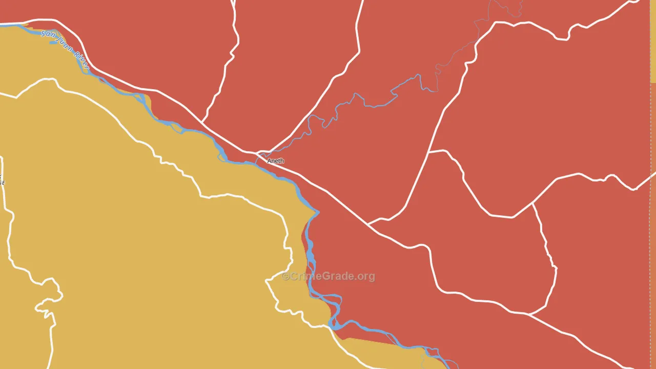 Aneth, UT Map of Assault Rates