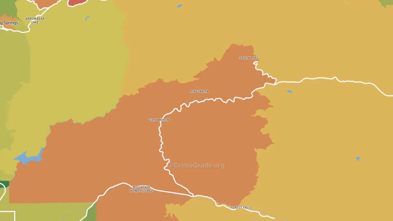 Angelus Oaks, CA Map of Assault Rates