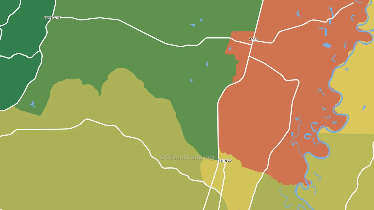 Angie, LA Map of Assault Rates
