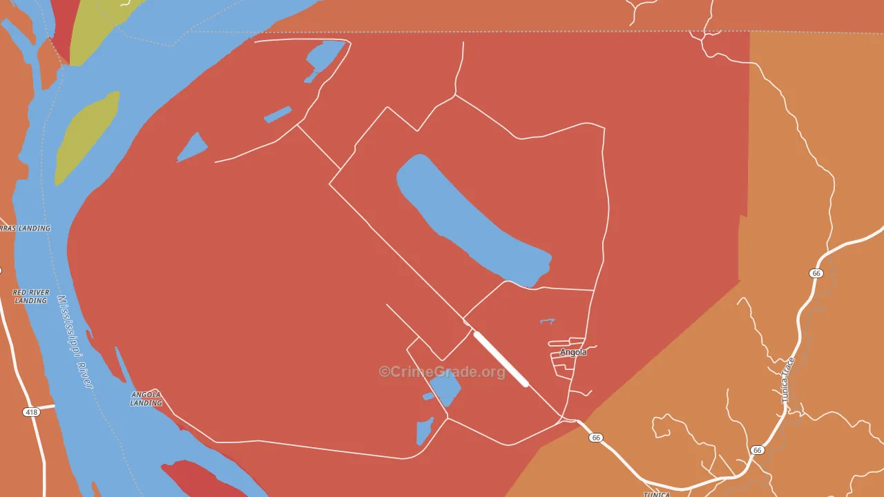 Angola, LA Map of Assault Rates