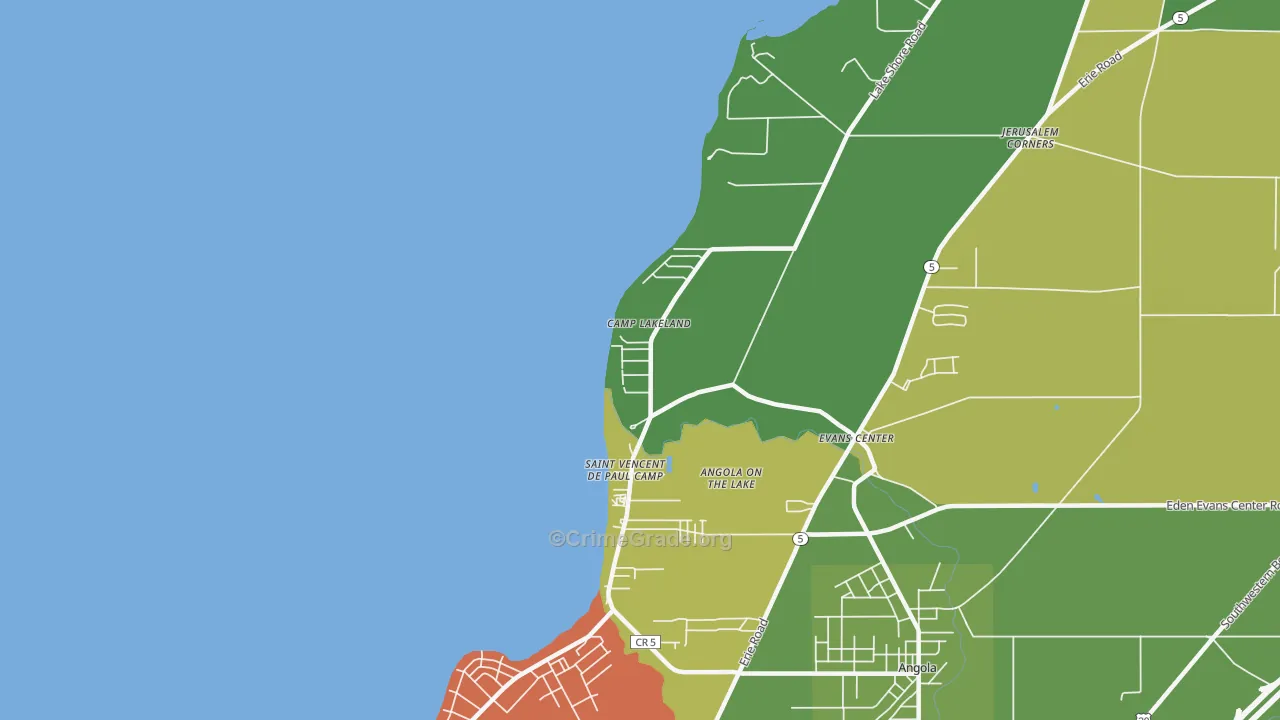 Angola on the Lake, NY Map of Assault Rates