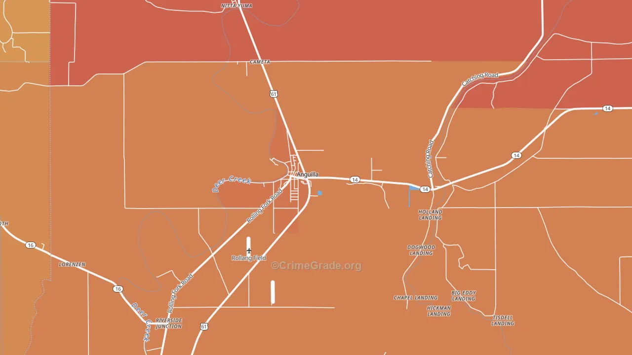 Anguilla, MS Map of Assault Rates