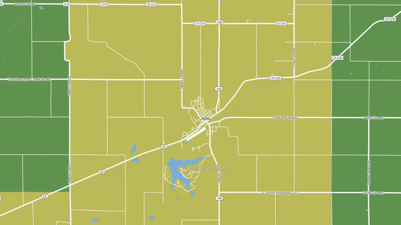 Anita, IA Map of Assault Rates