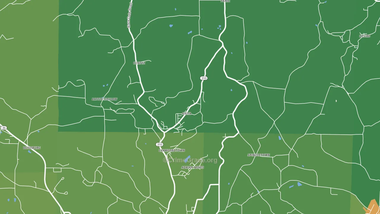 Anita, PA Map of Assault Rates