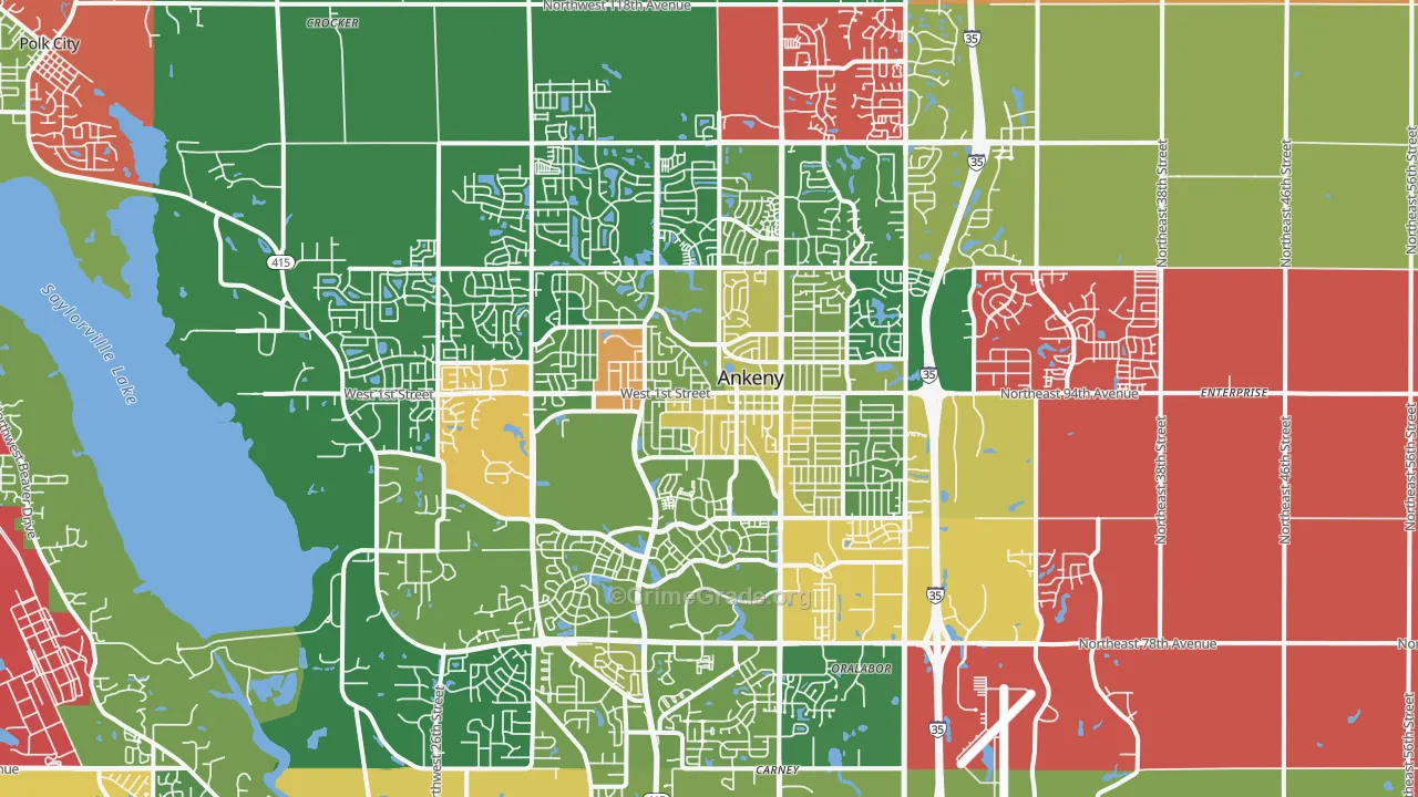 Ankeny, IA Map of Assault Rates