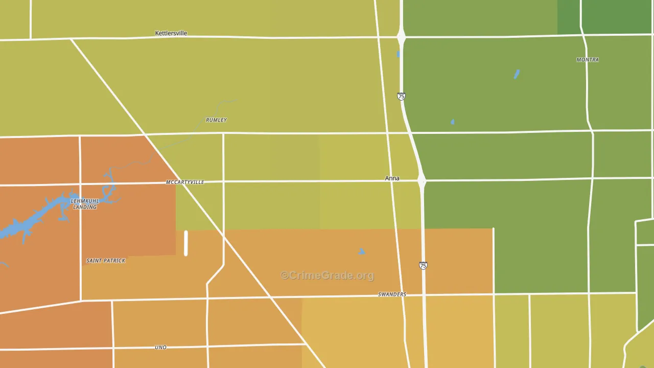 Anna, OH Map of Assault Rates