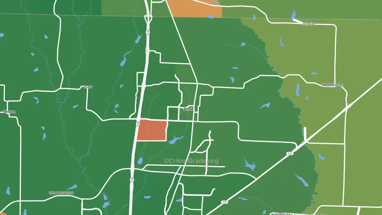 Anna, TX Map of Assault Rates