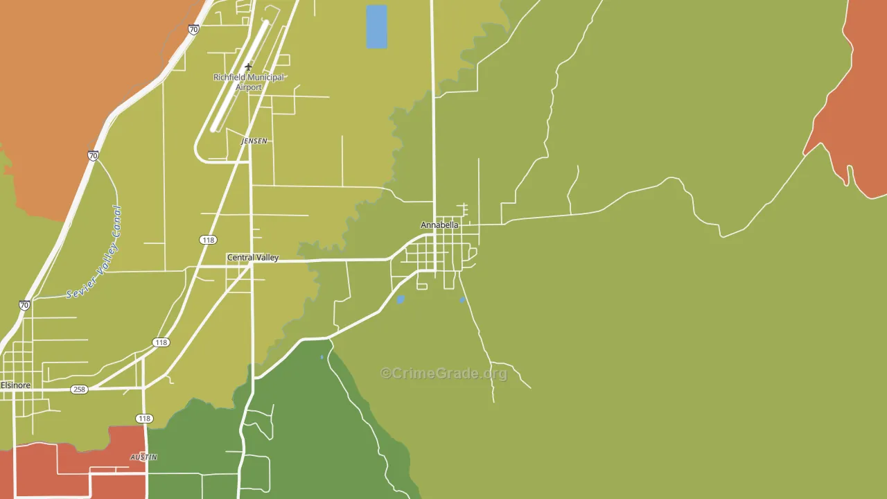 Annabella, UT Map of Assault Rates