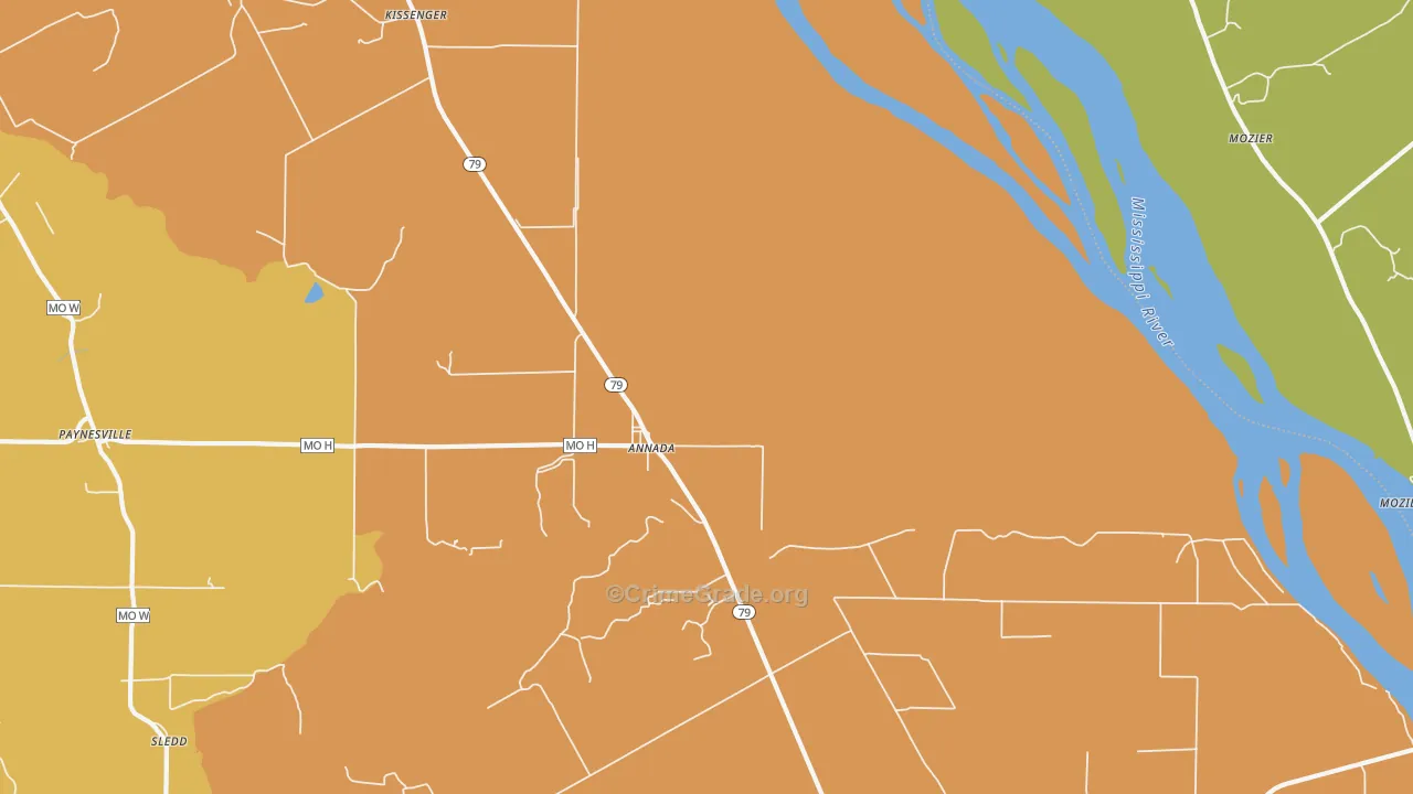 Annada, MO Map of Assault Rates