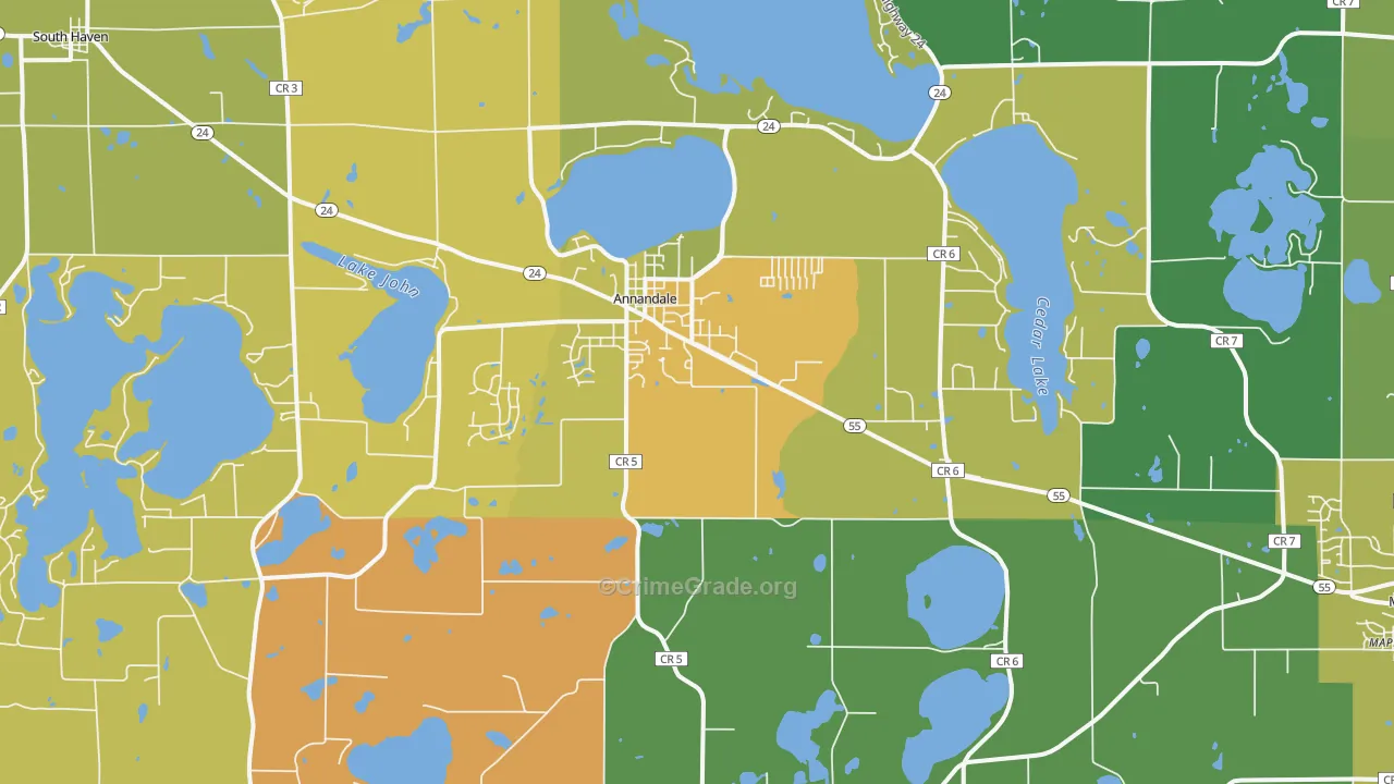 Annandale, MN Map of Assault Rates