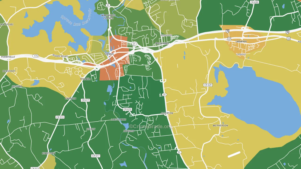 Annandale, NJ Map of Assault Rates