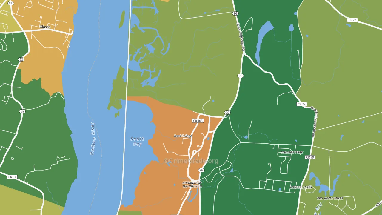 Annandale On Hudson, NY Map of Assault Rates