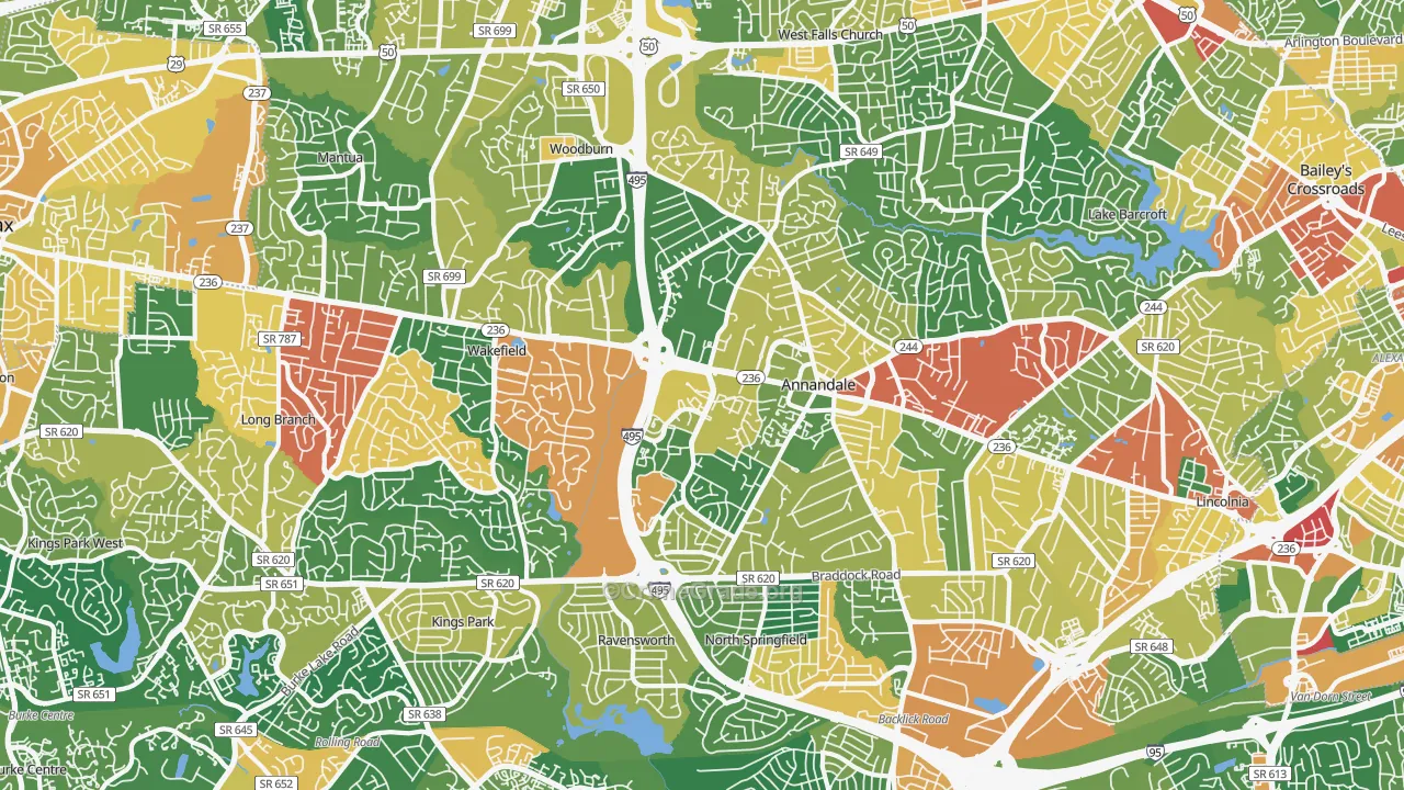 Annandale, VA Map of Assault Rates