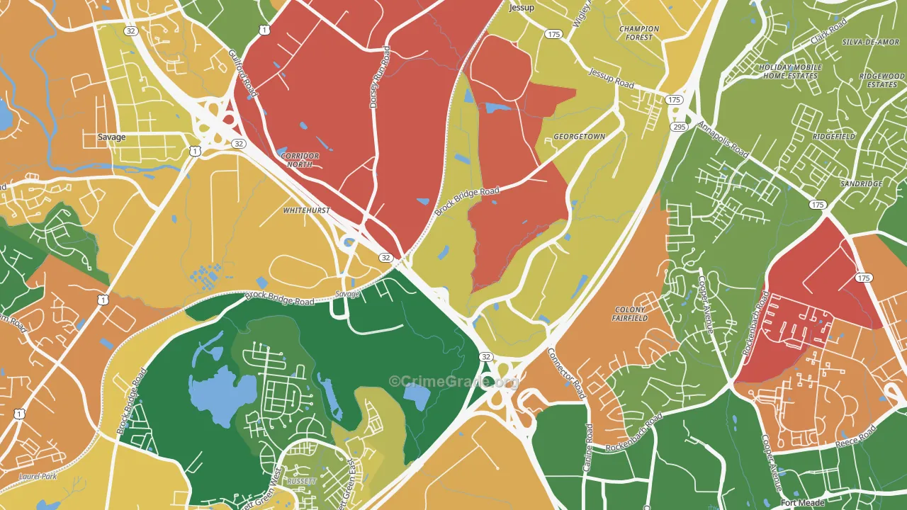 Annapolis Junction, MD Map of Assault Rates