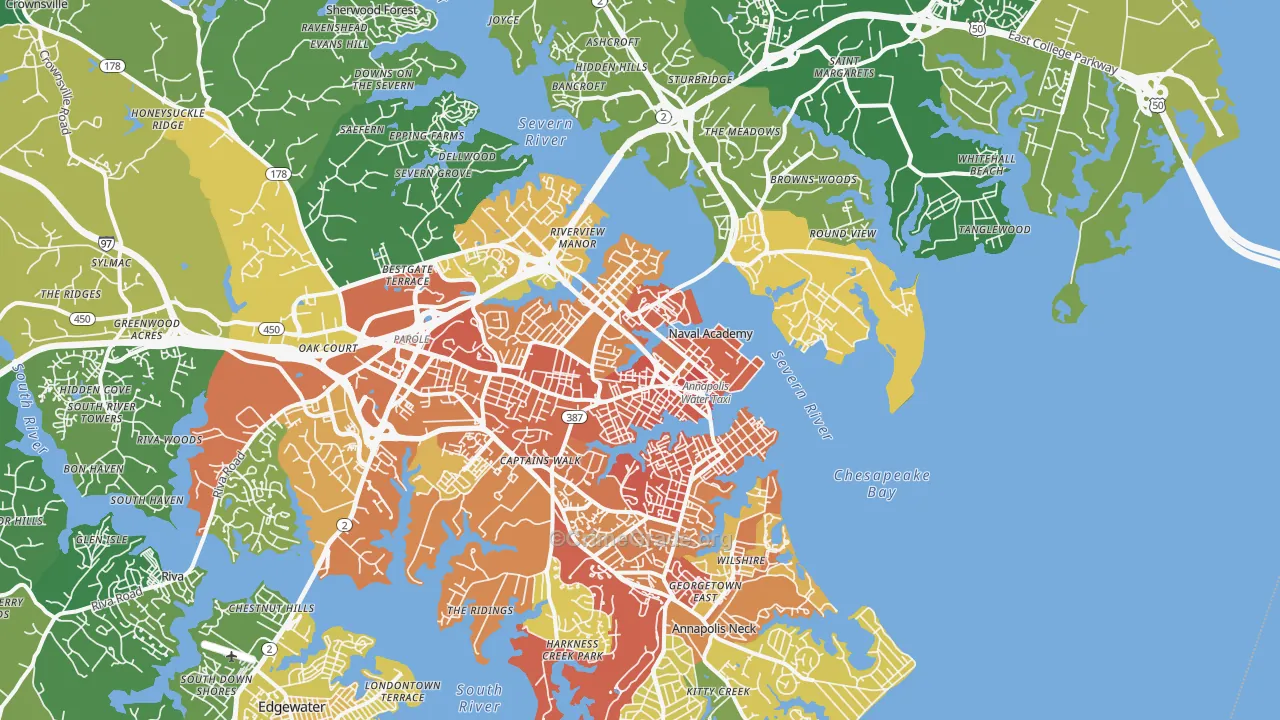 Annapolis, MD Map of Assault Rates