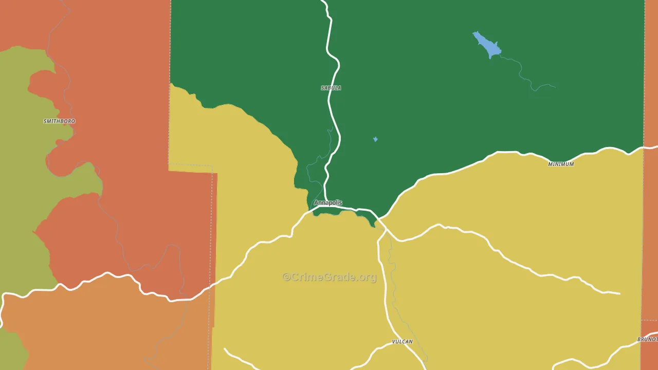 Annapolis, MO Map of Assault Rates