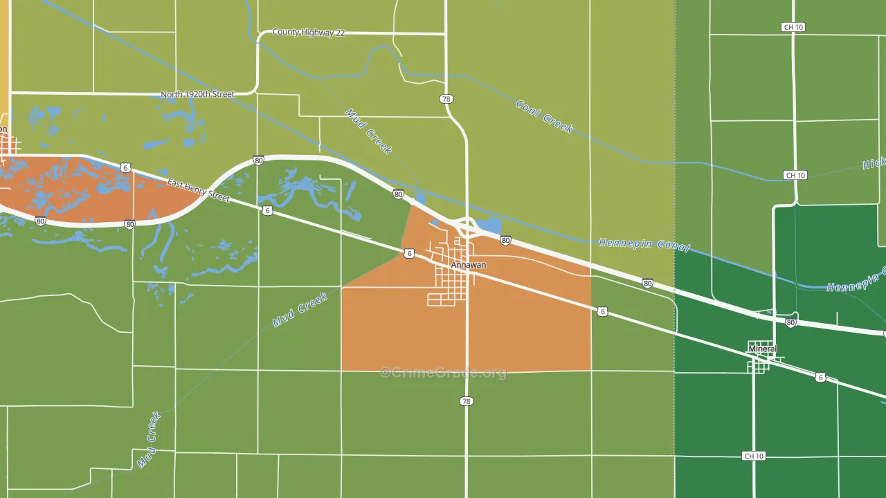 Annawan, IL Map of Assault Rates