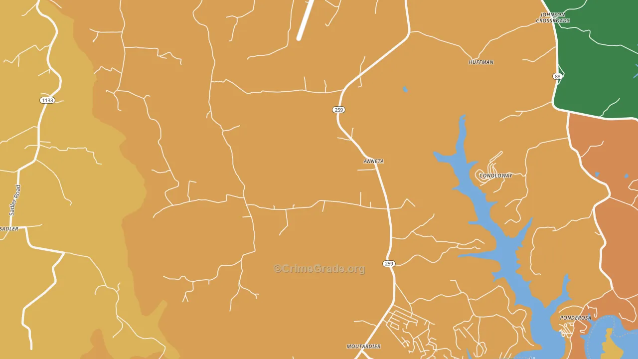 Anneta, KY Map of Assault Rates