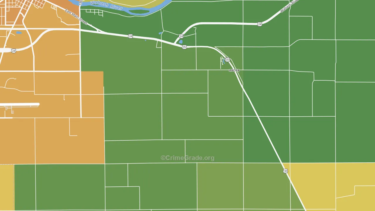 Anoka, IN Map of Assault Rates