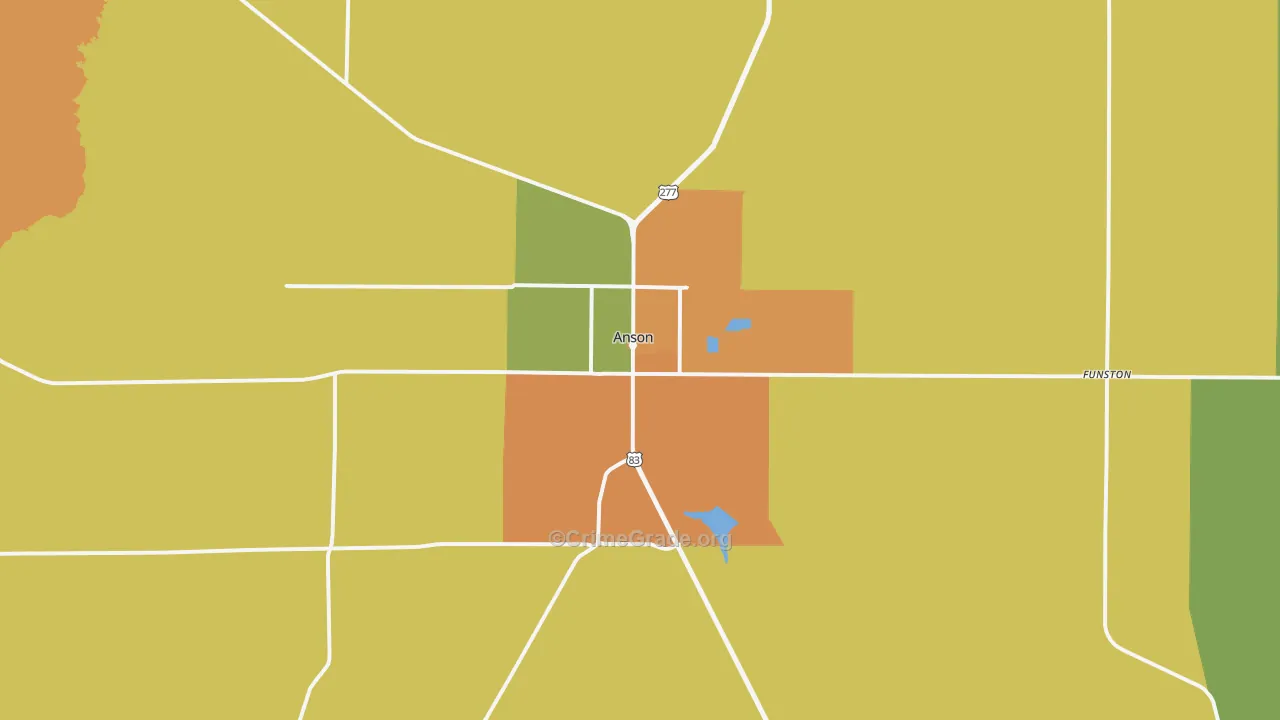 Anson, TX Map of Assault Rates
