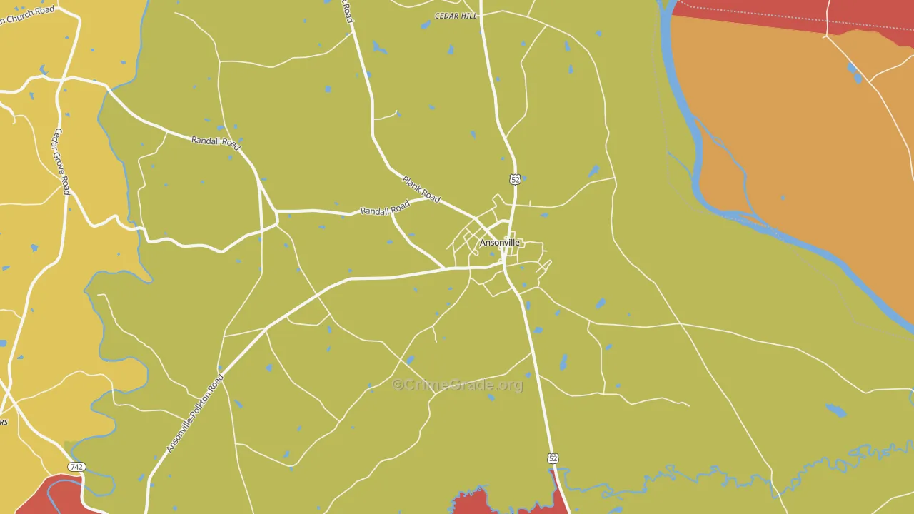 Ansonville, NC Map of Assault Rates