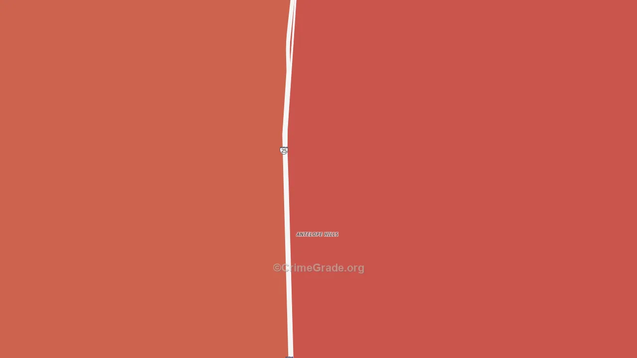 Antelope Hills, WY Map of Assault Rates