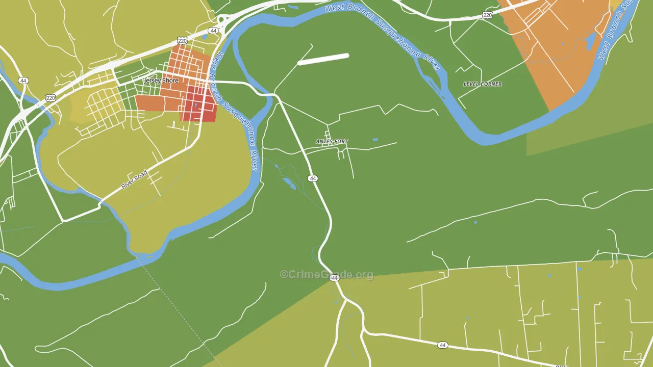 Antes Fort, PA Map of Assault Rates