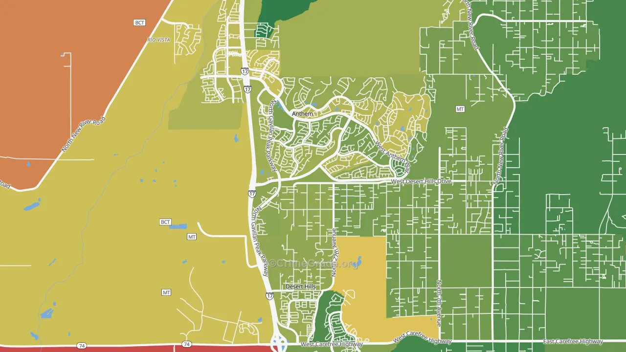 Anthem, AZ Map of Assault Rates