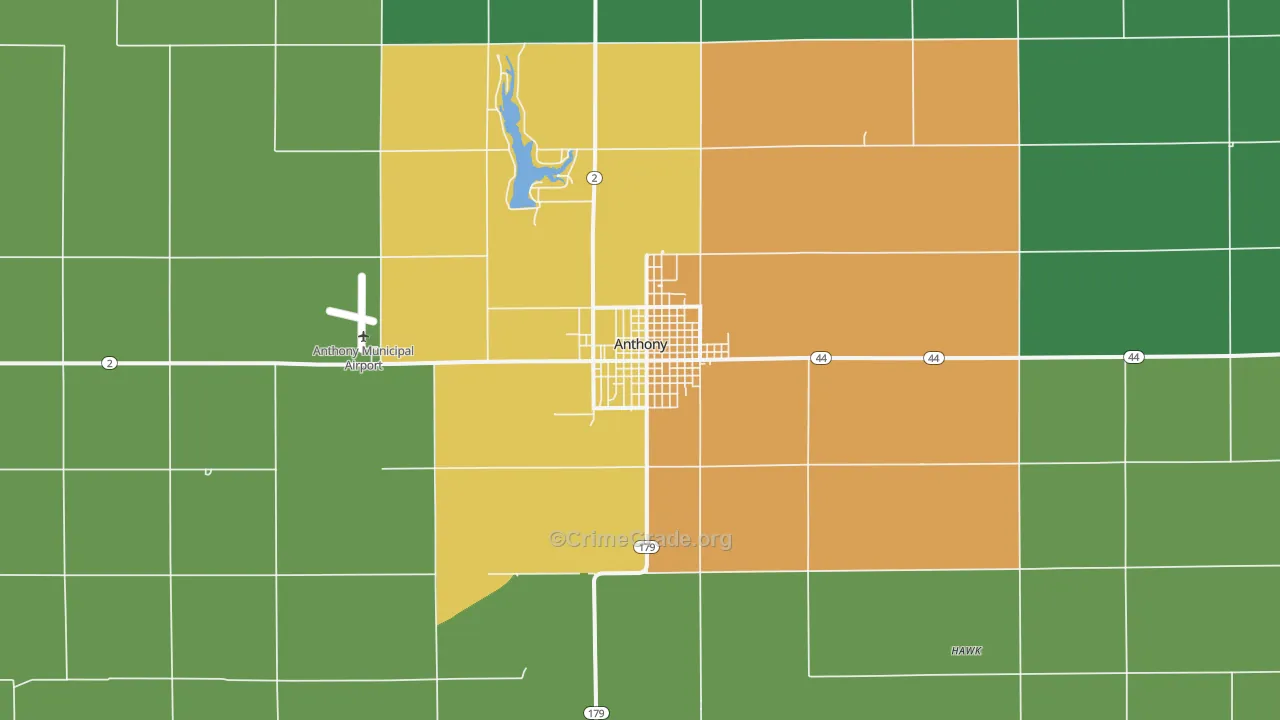 Anthony, KS Map of Assault Rates