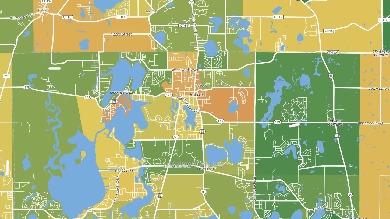 Antioch, IL Map of Assault Rates